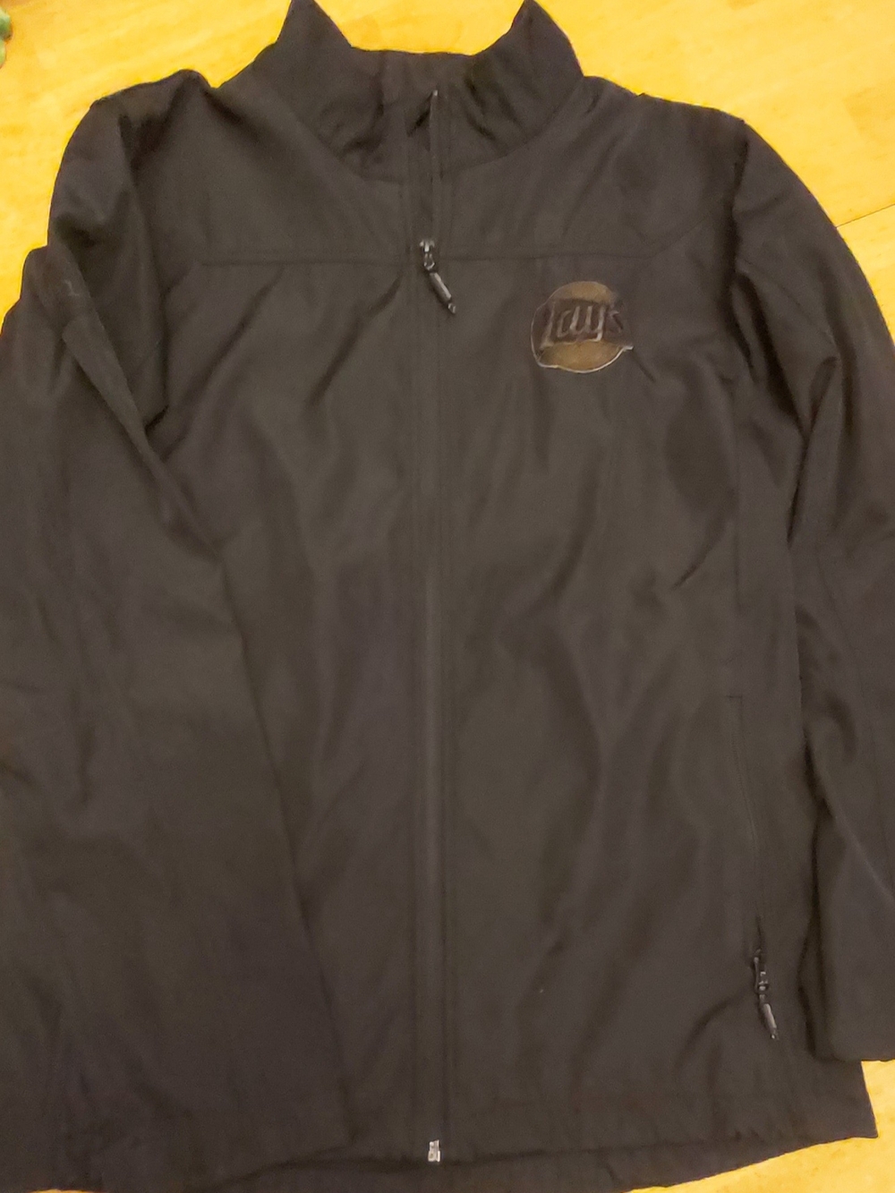 Storm Black Full-Zip Windbreaker with Subtle Lays Chest Logo